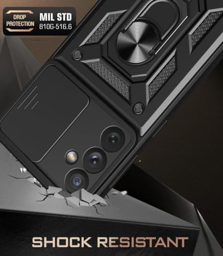 Coverzone Samsung Galaxy A54 İle Uyumlu PhoenixShield Sürgülü Sistem Kamera Korumalı Kapak Tam Koruma Manyetik Vega Kapak Siyah - Görsel 5