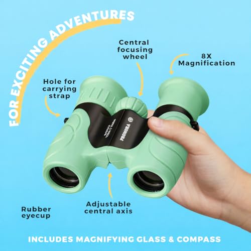Binoculares para niños 8X21 con lupa y brújula miniatura 2