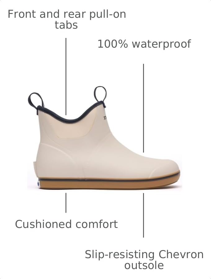 Image of XTRATUF 6 inch Men's Ankle Deck Boot - Lightweight, 100% Waterproof Rubber Footwear - Non-Marking, Slip-Resistant Outsole - Moisture-Wicking Liner