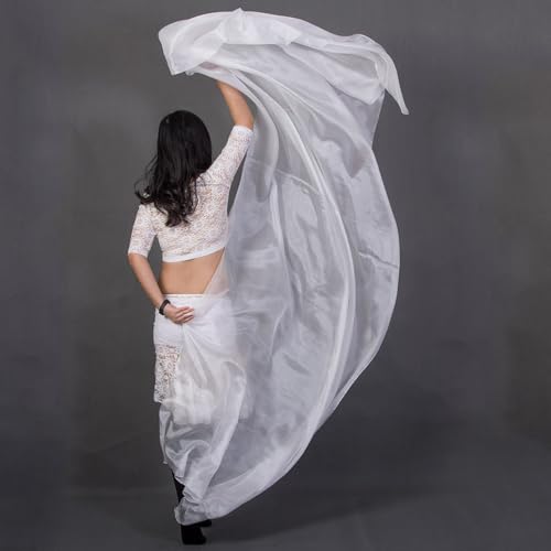 Nimiman Women 100% Real Silk Belly Dance Veils Dancing Hand Scarves Gradual Color Adult Size3