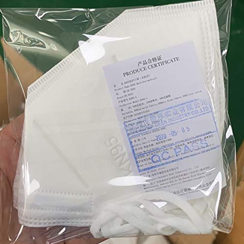 50 peças de equipamento de proteção pessoal N95 para poeira, poluição de ar com argola elástica (50