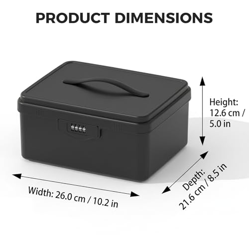 Boîte de rangement verrouillable avec code à 4 chiffres pour sécuriser vos documents et médicaments - 3