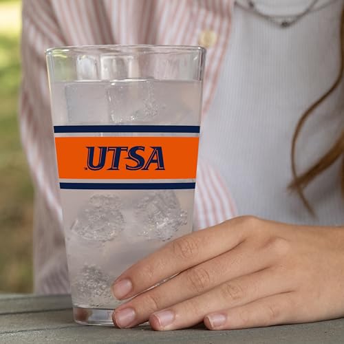 Image of Logo Brands NCAA 16 oz Pint Glass - Durable Glass With Bold Team Color- Chip-Resistant Rim Drinkware For Fans, Tailgates, Home Bars & Everyday Use