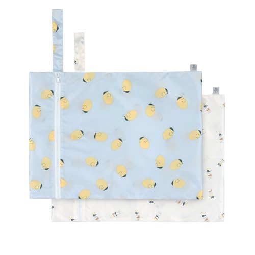 LÄSSIG Wiederverwendbare Nasstasche 2 Stück/Wet Bag Happy Fruits Lemon