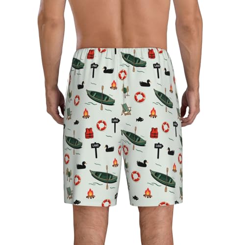 Mens Pajama Shorts, Pajama Bottoms for Men, Soft Sleep Shorts,Casual Pjs Pants with Pockets Drawstring3