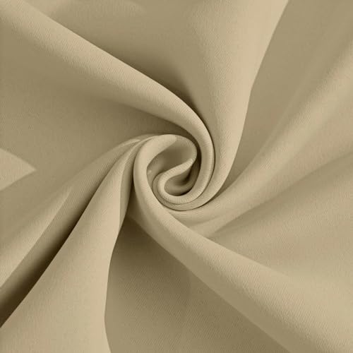 Yakamok Thermal Insulated Grommet Blackout Draperies/Drapes for Bedroom Window,Room Darkening Curtain Panels (2 Panels, W52 x L108 -Inch, Beige)