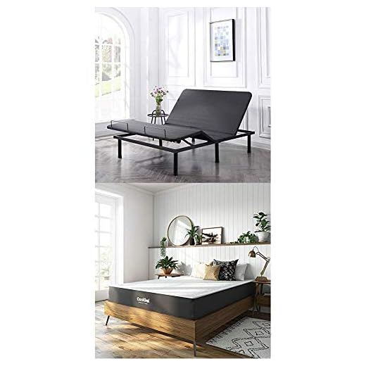 Classic Brands Adjustable Comfort Affordamatic 2.0 Adjustable Bed Base with Cool Gel Ventilated Gel Memory Foam 10-Inch Mattress, Queen