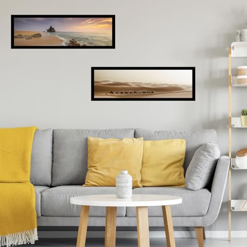 Image of JCJMY 13x39 Picture Frame Black for Puzzles Poster Photo Picture, Horizontal and Vertical Formats for Wall Hanging, 13 x 39 Wall Gallery Poster Photo Puzzles Frame for 13 by 39 Photos Posters, Black
