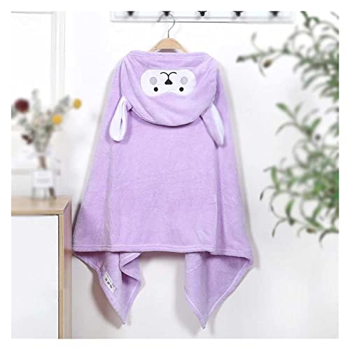 LLRYN Toalla de baño for bebés for niña Toalla recién Nacida con capó Cartoon Coral Fleece Infant Toalls Recién Nacido Baby Batroba Infant ( Color : Purple , Size : 70*140cm )