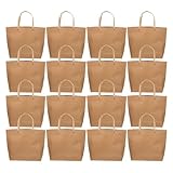 FELTECHELECTR 25 Piezas Papel Kraft Marrón con Asas de Unidades Bolsas Vintage para Fiesta Embalaje de Regalo y Comida para Llevar para Bodas y Cumpleaños