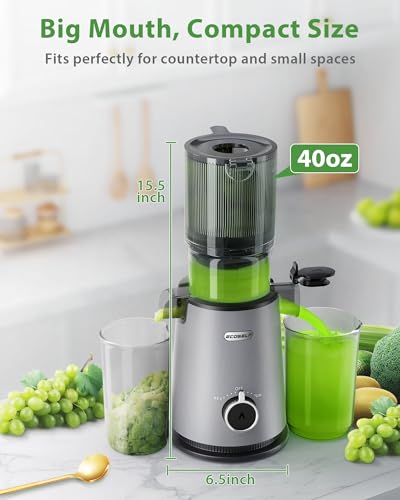 image for Cold Press Juicer, ECOSELF Slow Masticating Juicer with 4.35