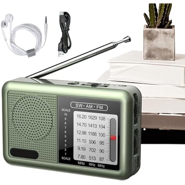 Radio krótkofalowe | Radio zasilane bateryjnie z przy??czem s?uchawkowym, odbiornik krótkofalowy wielokrotnego ?adowania, dla seniorów, dzieci, do domu, stó?, kemping i do aktywno?ci