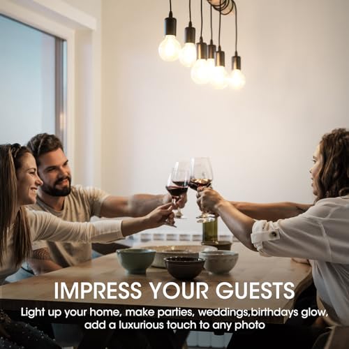 Image of Gozelux LED Edison Light Bulbs, 60W Equivalent Incandescent Edison Bulbs, Efficient 6W ST58, E26 Medium Base, Dimmable, 750 Lumens, 4000K, Cool White, 90+ CRI, Clear - 24 Count (Pack of 1)