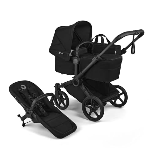 Bugaboo Donkey 6 Single Pushchair, Convertible to Double and Twin Stroller, Pram for Newborn and Toddler, Double Storage Space & Side Basket, Easy to Maneuver One Hand Steering, Heritage Black