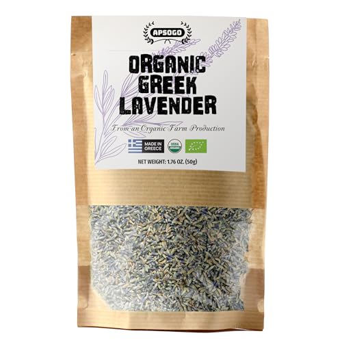 Apsogo Organic Greek Lavender - Dried Culinary Lavender for Tea,