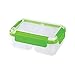 SnapLock by Progressive Deep Split Container - Green, SNL-1018G Easy-To-Open, Leak-Proof Silicone Seal, Snap-Off Lid, Stackable, BPA FREE