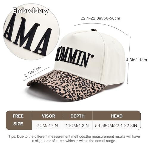 Image of Women's Mommin Trucker Hat - Vintage Two-Tone Ponytail Baseball Cap, Embroidered Adjustable Hat, Great Gift for Mom & Women