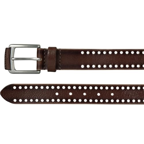Image of Lucky Brand Men's Genuine Leather Belt | Classic | Casual | Everyday | Western | American Heritage | Metal Buckle