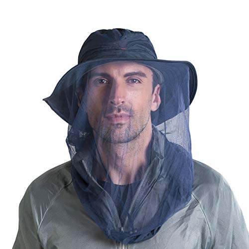 FALETO Outdoors Fishing Hat Sun Cap Breathable Lightweight Safari Hat Bucket Hats with Net Mesh Protection Neck for Men Women Unisex Navy Blue