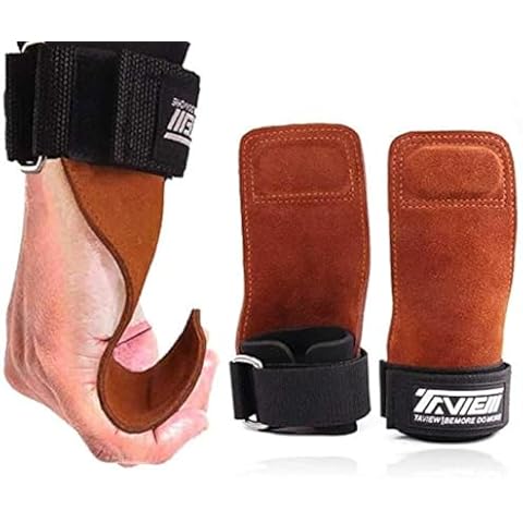TAVIEW Premium Weight Lifting Wrist Hooks Straps for Maximum Grip Support - Deadlift Gloves and Grip Pads Alternative in Fitness Gym Power Training Like Pull Up Deadlifting & Shrugs Cover