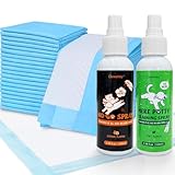 Clawzbey Dog Potty Spray Set and Disposable Dog Urine Pads, Use Together to Improve Training Efficiency