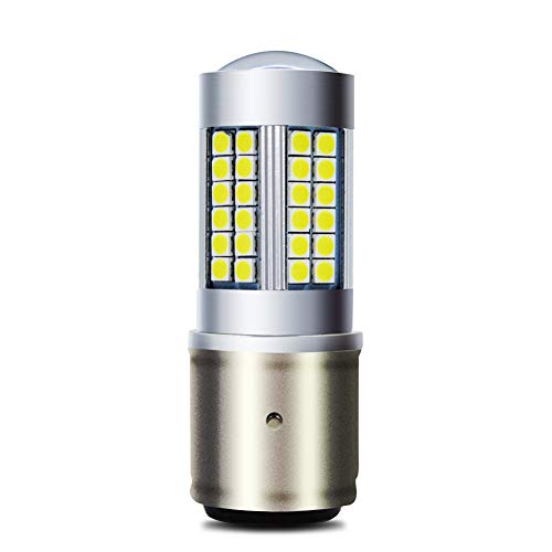 Ruiandsion BA21D LED Bulb DC 6V Super Bright White 3030 66SMD Chips with Projector Lens High Low Beam LED Bulb for Motorcycle Motorbike Headlight