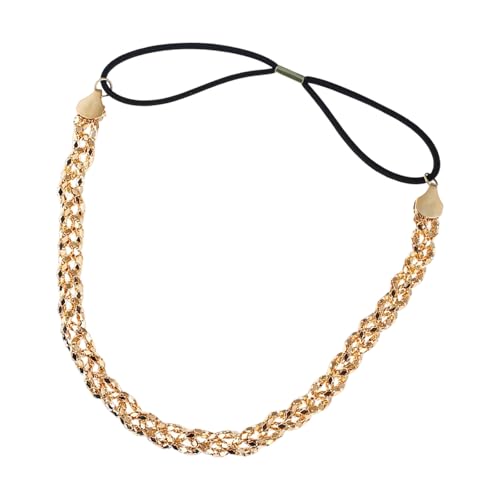 Diadema multiusos de cadena de metal hueca, elegante, tocado, pulsera o bolso para varias ocasiones, tocado de cadena trenzada