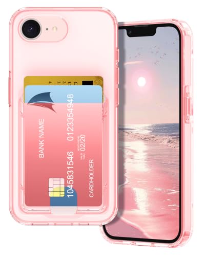 Coque silicone iPhone 17e antichoc et ultra fine avec porte-carte intégré rose