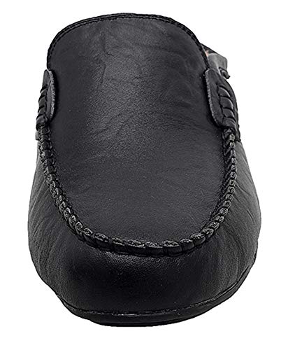 Image of Go Tour Mens Mules Clog Slippers Breathable Punching Leather Slip on Shoes Casual Loafers