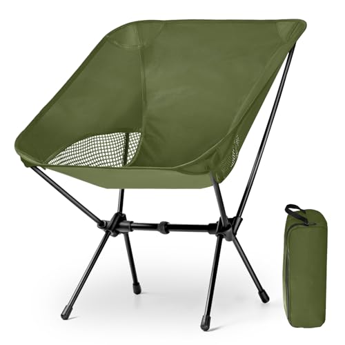 BITIANTEAM Lightweight Portable Camping Chair - Folding Backpacking Hiking Chair with Carry Bag for Outdoor Travel, Beach, Picnic, Festival (Green)