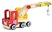 Small Foot 12008 Kranwagen aus Holz, mit vielen Funktionen, 360 Grad drehbar, Greifhaken mit Kurbelfunktion, herausfahrbarer Ausleger Spielzeug, Mehrfarbig