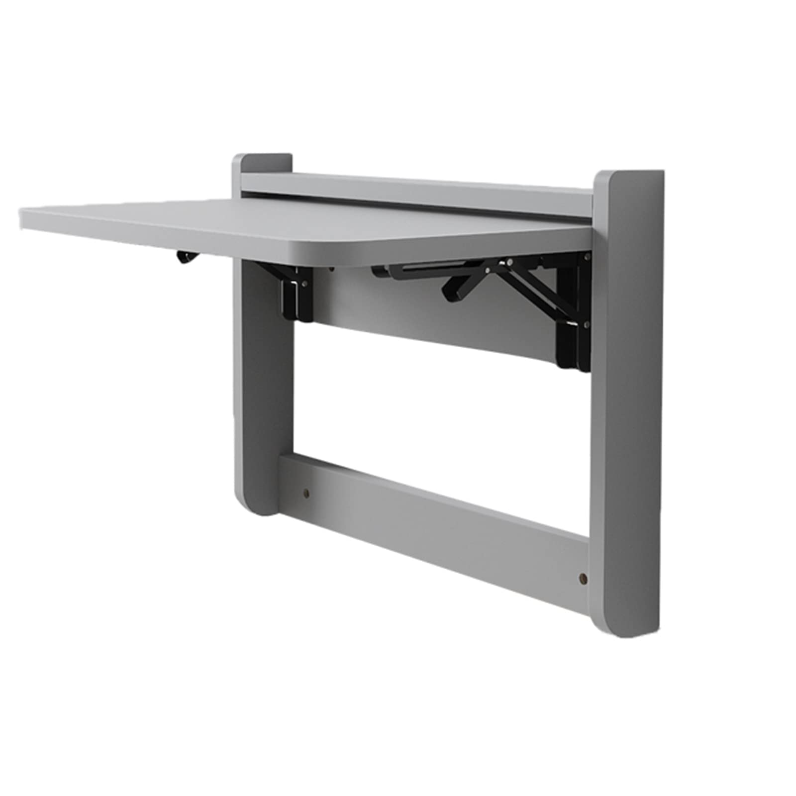 Table de poste de travail d'écriture multifonctionnelle grise compacte suspendue