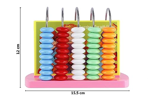 Image of BKDT Marketing Educational Abacus 5 Rods for Kids Early Math Skills for to Learn to Count, Add & Subtract with Colourful Beads - Mathematics Tool kit -Abacus Toys for Kids-Festival Gifts,Diwali Gift