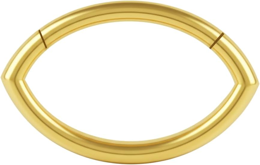Oval Shape 16 Gauge - 6mm, 8mm Diameter 316L Surgical Steel Hinged Clicker Segment Ring - Hoop Cartilage - Daith Hoop - Segment Ring Body Jewelry