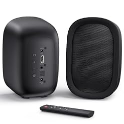 Saiyin Powered Bluetooth Bookshelf Speakers for Record Player, 40W Stereo Sound Speakers with 3-Inch Woofer, Dual-Curved Horn Bass Reflex Port and Optical/AUX/TV-ARC for Turntable/PC/TV, Pair - Les Beatles, Paul McCartney, John Lennon, RIngo Starr, George Harrison