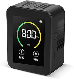 Carbon Detector Air Detector Sensor Gas Concentration Color Content TFT Color Screen TFT Smart Air Quality Monitor 400-5000PPM Alert (Color : Black)