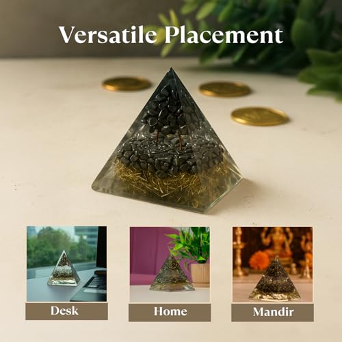 Image of Astrotalk Pyrite Money Magnet Pyramid | Pyrite Stone Infused Vastu Pyramid for Wealth & Abundance | Vastu Items for Home & Office | Attracts Prosperity, Success & Positive Energy