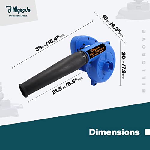 Image of Hillgrove HGCM21M1 800W-18000RPM Electric Air Blower Machine and Suction Dust Cleaner for AC /Computer /Home with, Carbon Brushes and Gloves Gun Dust Cleaning Forward Curved Air Blower (Corded Vacuum)