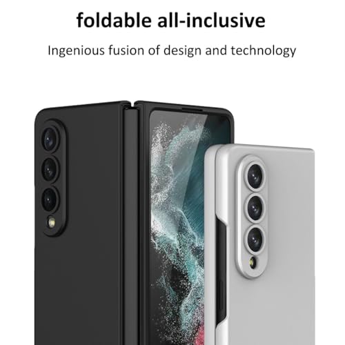 Image of TechTrendz Matte Case Compatible with Samsung Galaxy Z Fold 4 Hard PC Cover Full Body & Camera Lens Protection Cover for Galaxy Z fold 4 (Black)