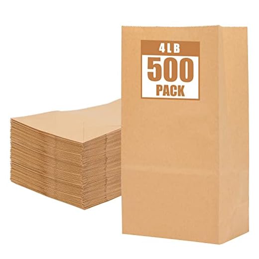 Moretoes 500pcs 4lb Brown Paper Lunch Bags Small Kraft Paper Bags Bulk 5" x 3" x 9.4"