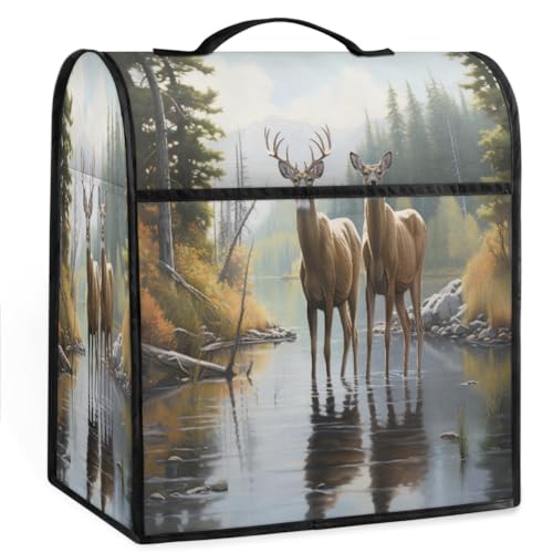 Coffee Maker Cover Animal Deer Kitchen Appliance Covers Small Appliance Covers Blender Cover Juicer Cover Dust Covers for Kitchen Appliances with Top Handle and Pockets,Washable,C263