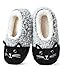 Hygknixx Cat Slippers for Women, Cute Fuzzy Animal Soft Sole Plush Non-Slip Indoor Slippers, Adult Size 7-8