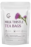 Organic Milk Thistle Tea Bags, 40 Teabags, 3g/Bag - Supports Liver Function, Liver Detox and Overall Health, Certified Free