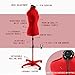 PDM WORLDWIDE Dress Form Adjustable Female Mannequin for Sewing Size 12-18, Pinnable Body Form with 13 Dials, Detachable Rolling Base, 42.5