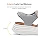 Dannto Women's Comfortable Walking Sandals with Arch Support Elastic Strap Cushioned Midsole Platform for Casual Summer Fashion Sandal Light Gray Size 8.5