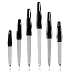 URAQT Nail File Set, 6pcs Stainless Steel Nail Files with Comfortable Handle, Professional Manicure Pedicure Tools, Double Sided Emery Boards for Acrylic and Natural Nails, 6 Sizes
