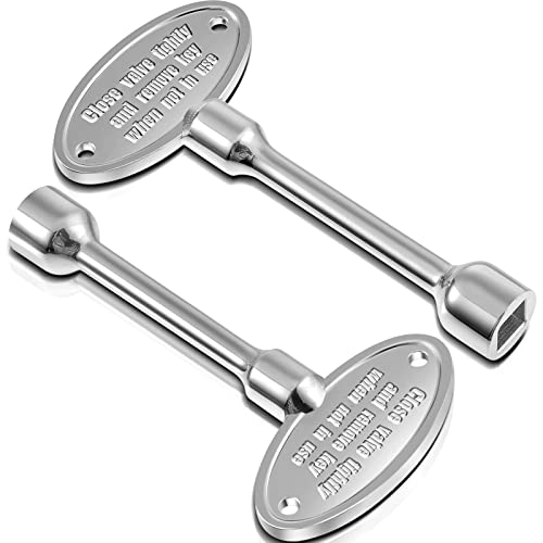Tondiamo 2 Pcs Universal 3-Inch Gas Valve Key Fireplace Key for Gas Fire Pits Polished Brass Replacement for Outdoor Fireplace Fits Both 1/4-in and 5/16-inch Turn Ball(Silver)