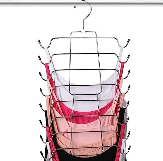 Miniatura 4 de Organizador de perchas, colgador superior y organizador de brasieres para armario, colgador de metal plegable que ahorra espacio, apartamento,