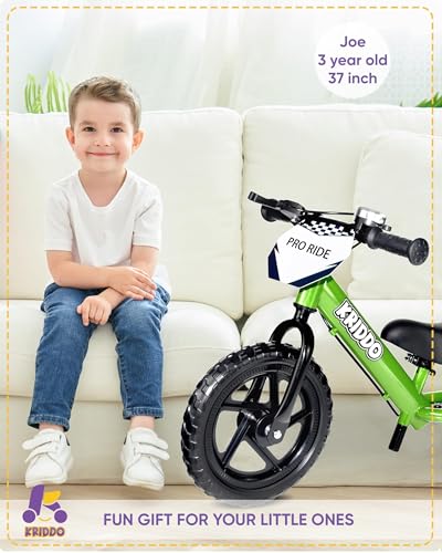 Image of KRIDDO Pro Toddler Balance Bike 2+ Year Old with Hand Brake and Kickstand