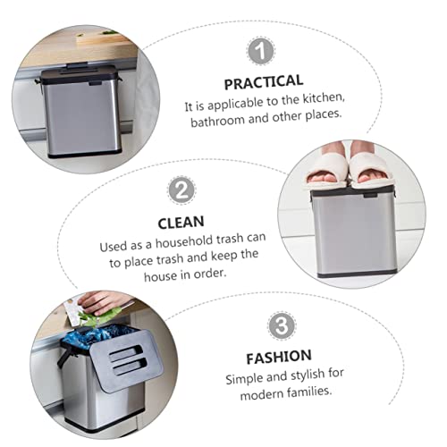 Caneca de basura rectangular para colgar de pared miniatura 2
